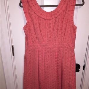 Juicy Couture Vintage Eyelet dress ruffles coral 12 summer